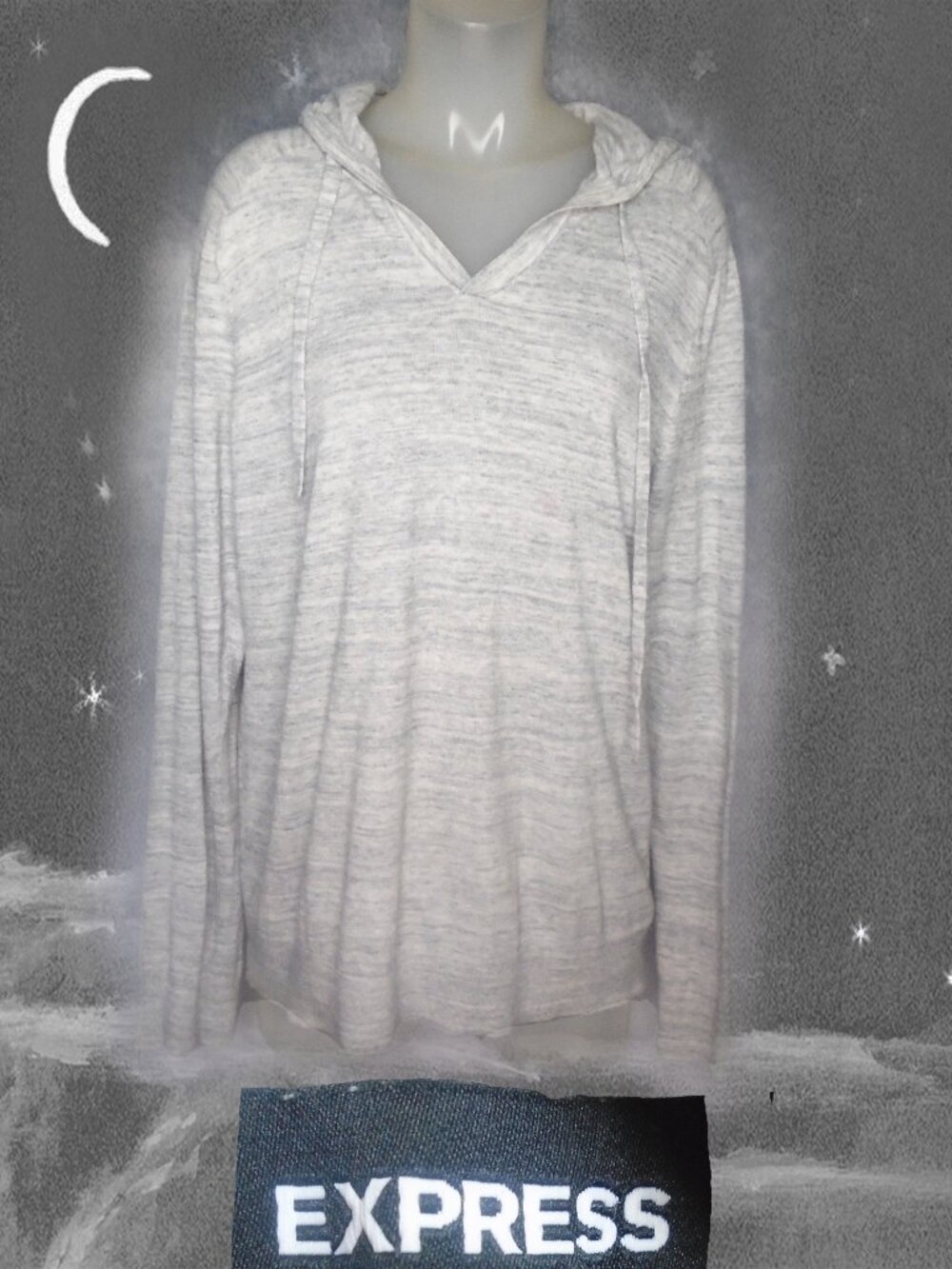 Lightweight Hoodie Marled Heather Oversized Beach Cover Casual Basics Athleisure